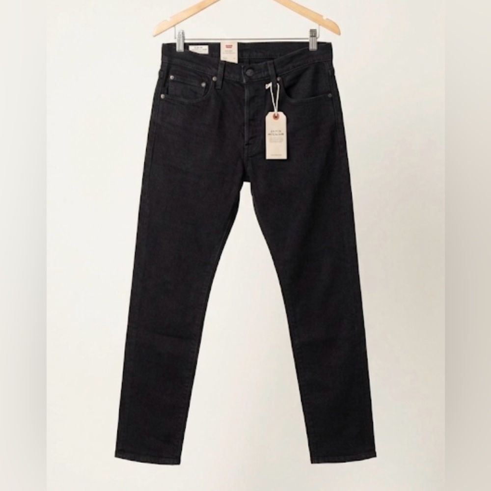 Levi's Premium Men's Black Jeans Tapered Leg Stretch Measured 32x30 (No Tag)